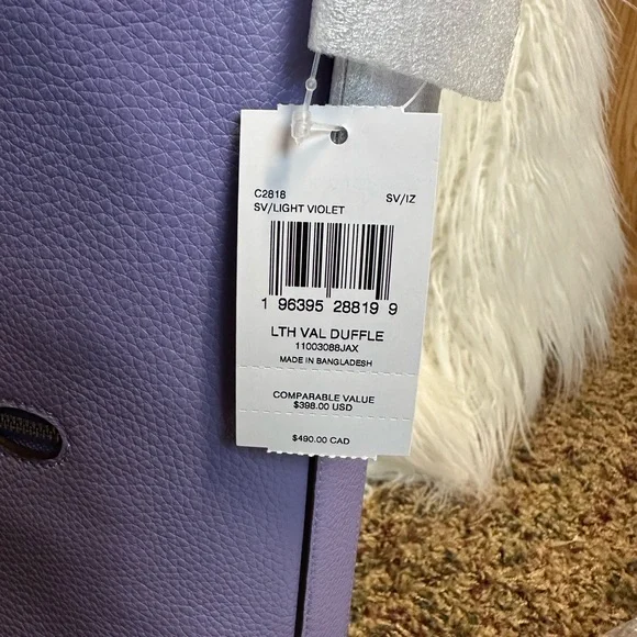 Coach Lilac Bag/Wallet. 🔥NWT COACH Val Duffle Leather Bag Light Violet RP $398 - Picture 14 of 16